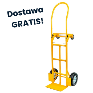Foldable 2-in-1 transport trolley, sack truck and platform trolley, warehouse trolley, 250 kg, yellow