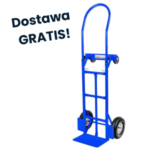 Foldable 2-in-1 transport trolley, sack truck and platform trolley, warehouse trolley, 250 kg, blue