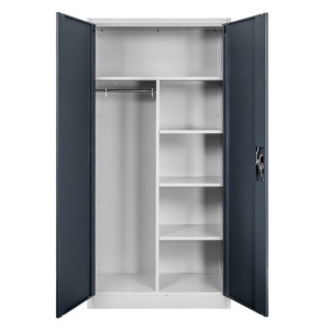 J-90/S metal staff locker grey / graphite front W-90 cm D-45 cm H-185 cm flat-pack (bolted)