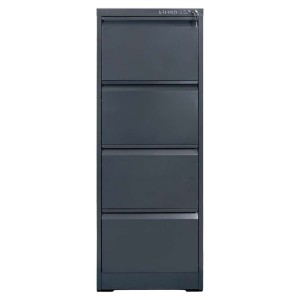 Metal filing cabinet FURVERO W4S G/G with 4 drawers for A4 documents, graphite, W-45 cm, D-62 cm, H-134 cm, assembly required (bolt-assembled), version N