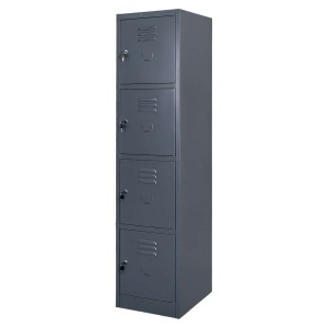 BHP locker cabinet J-40/4, 4-door, graphite, W-40 cm D-50 cm H-180 cm, knock-down (flat-pack) version