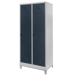 BHP clothing locker J-80 on base with legs, 2-door, grey/graphite front, W-80 cm, D-50 cm, H-190 cm, flat-pack (self-assembly) N