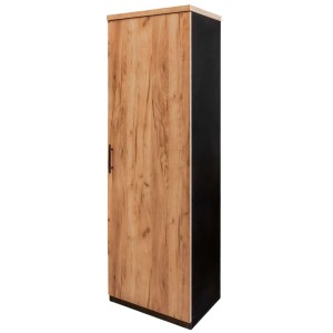Office filing cabinet for binders H-200 cm W-60 cm D-40 cm, black / oak kraft front K003 N