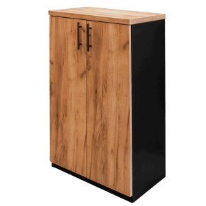 Office cabinet for binders H- 120 cm W- 70 cm D- 35 cm black / front oak kraft K003