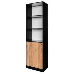Office shelving unit for binders H- 200 cm W- 60 cm D- 35 cm oak kraft / black N