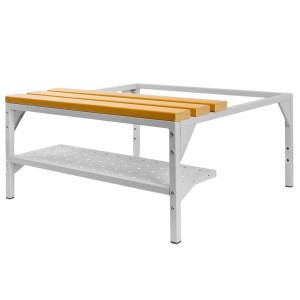 Base with WPC bench for BHP locker with shoe shelf, J-80, flat-pack (self-assembly) N