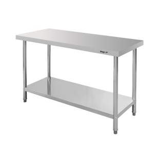 Central stainless steel table with shelf STANDARD W-140 cm D-70 cm H-85 cm N
