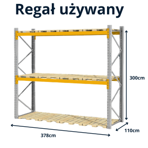 Pallet Racking PROMAG APR 0+2 H-300 cm L-378 cm Starter Bay, Load Capacity per Beam Pair 2000 kg – USED