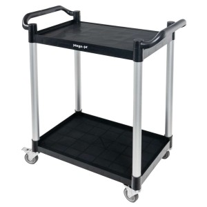 3-Tier Plastic Service Trolley W-80 cm D-40 cm H-95 cm Black N