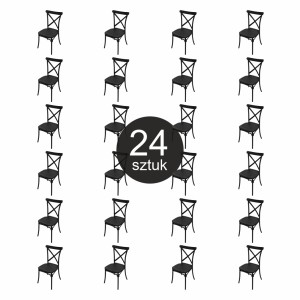 Industrial banquet chair FURVERO BOHO PP with eco-leather cushion black color SET of 24 pcs N