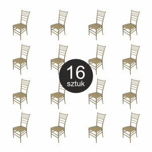 Banquet Wedding Chair FURVERO CHIAVARI PP with Eco-Leather Cushion, Champagne–Pistachio Color – SET of 16 pcs