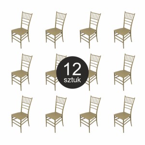 FURVERO CHIAVARI PP Banquet Wedding Chair with Eco-Leather Cushion, Champagne–Pistachio Color – SET of 12 pcs