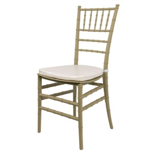 FURVERO CHIAVARI PP Banquet Wedding Chair with Eco-Leather Cushion, Champagne–Pistachio Color