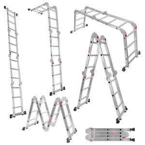 WERKBERG 4×3 Aluminum Multi-Function Ladder, Without Platform N