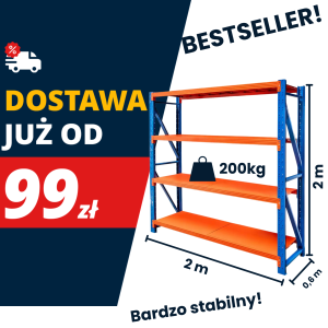 FORTIS LIGHT 4-shelf warehouse racking unit H-200 cm W-200 cm D-60 cm base module