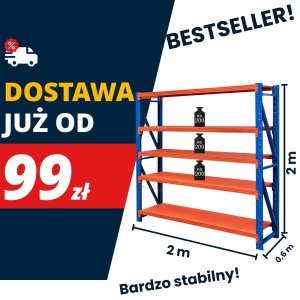FORTIS LIGHT 5-shelf warehouse racking unit H-200 cm W-200 cm D-60 cm base module