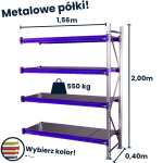 Hayrax Flexo storage rack 200 × 150 × 40 cm, 550 kg load capacity, 4 shelves, add-on (extension) unit