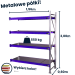 HayRax FleXo storage rack 300 × 150 × 60 cm, 550 kg load capacity, 4 shelves, add-on module