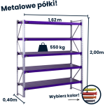 HayRax FleXo 200x150x40 cm Warehouse Rack, 5 Shelves, 550 kg Load Capacity, Base Module