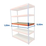 Complete shelf for Riveto shelving 1231 x 620 mm, with 16 mm chipboard panel