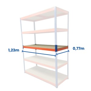Complete shelf for Riveto shelving 1231 x 772 mm, with 16 mm chipboard panel
