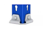 Single metal base for Riveto shelving anchoring