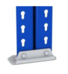 Double metal base for anchoring Riveto shelving systems